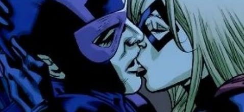 Dark Ms. Marvel is a skank - Exhibit B: sucking face with Lester/Poindexter/Bullseye/Dark Hawkeye. Whatever you call him, he&#8217;s icky-pants and I bet Karla&#8217;s filling a penicillin prescription right about now.