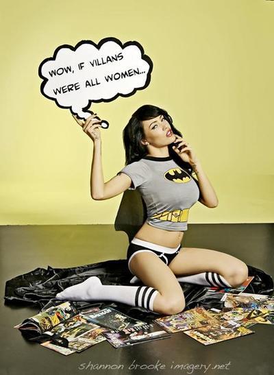 Megan Fox Batgirl: What is your scene baby, we&#8217;ve just gotta know!
zatanna:
batmanda:
megannn:
danzilla:
we would all have our hearts broken while our cities were being blown up.
hey look it’s my PJ-party costume. megan fox makes it a lot hotter.
My brain is about to explode from the awesomeness of this photo!
